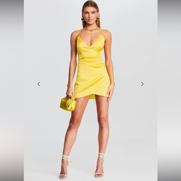 SER.O.YA LEAH SILK DRESS in BRIGHT 💛 yelllw Size‎ Small - Picture 12 of 13